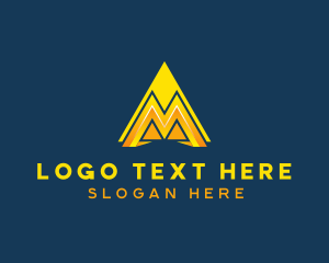Manufacturing - Modern Triangle Letter M logo design