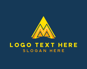 Triangle - Modern Triangle Letter M logo design