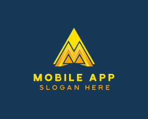 Modern Triangle Letter M  Logo