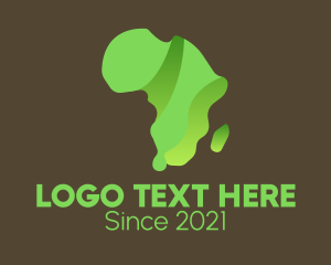 Landmass - Green African Continent logo design