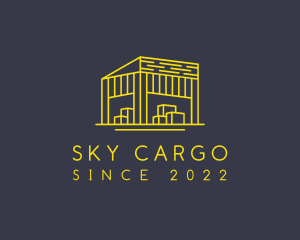 Cargo Container Storage Warehouse logo design