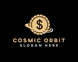 Dollar Coin Orbit logo design