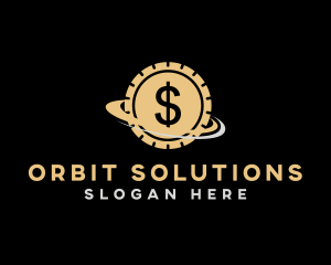 Dollar Coin Orbit logo design