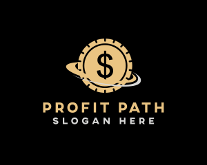 Profit - Dollar Coin Orbit logo design