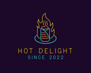 Neon Flaming Kebab logo design