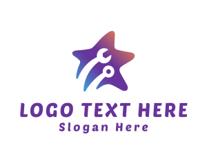 Purple Star - Star Engine Wrench logo design