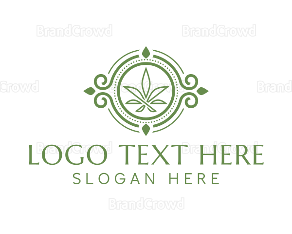 Circle Marijuana Leaf Logo