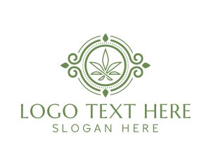 Dispensary - Circle Marijuana Leaf logo design