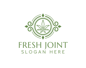 Joint - Circle Marijuana Leaf logo design