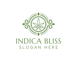 Indica - Circle Marijuana Leaf logo design