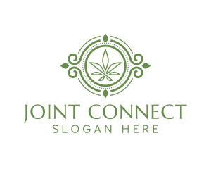 Joint - Circle Marijuana Leaf logo design