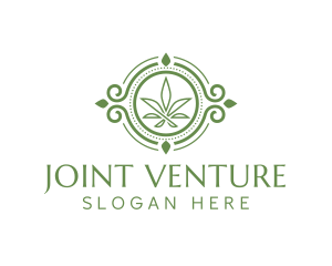 Joint - Circle Marijuana Leaf logo design