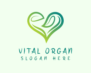 Organic Heart Leaf logo design