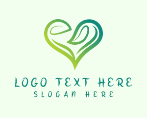 Love - Organic Heart Leaf logo design