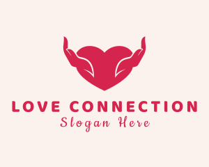 Dating - Heart Dating Hands logo design