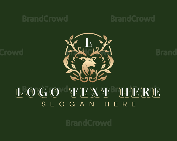 Elegant Floral Deer Logo