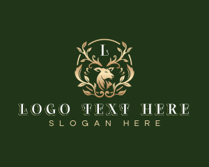Classic - Elegant Floral Deer logo design