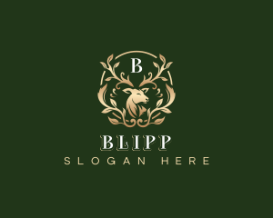 Elegant Floral Deer logo design