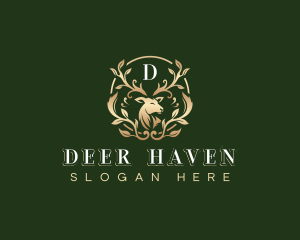 Elegant Floral Deer logo design