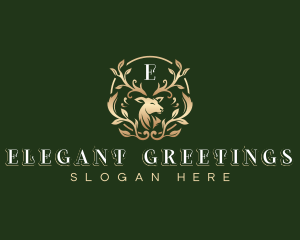 Elegant Floral Deer logo design