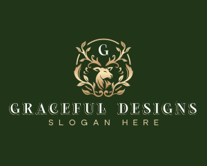 Elegant - Elegant Floral Deer logo design