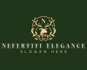 Elegant Floral Deer logo design