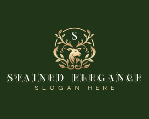 Elegant Floral Deer logo design