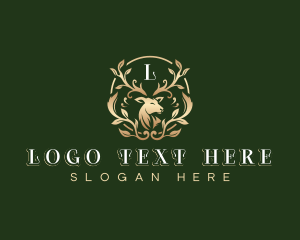 Elegant Floral Deer Logo