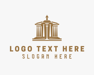 Mausoleum - Greek Temple Architecture logo design