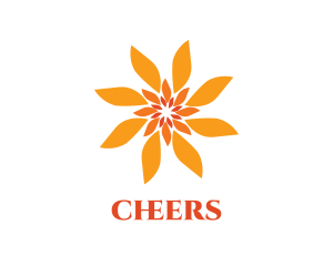 Orange Floral Sun Logo