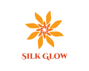 Conditioner - Orange Floral Sun logo design