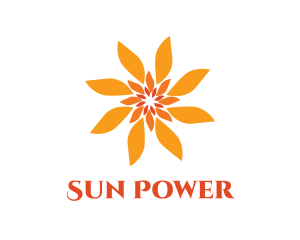 Orange Floral Sun logo design