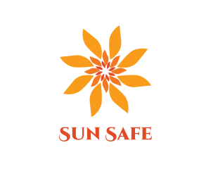 Orange Floral Sun logo design