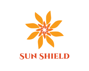 Orange Floral Sun logo design