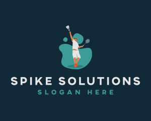 Badminton Player Athlete logo design