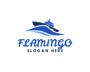Harbor - Ocean Wave Steamboat logo design