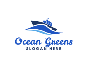 Ocean Wave Steamboat logo design