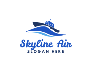 Cruise - Ocean Wave Steamboat logo design