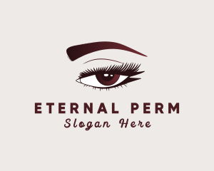 Perm - Feminine Eyelash Beauty logo design