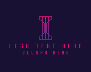 Letter I - Gradient Cyber Tech logo design