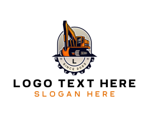 Excavator Gear Construction Logo