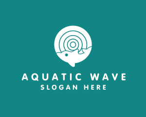 Swimmer - Aquatic Dolphin Ripple logo design