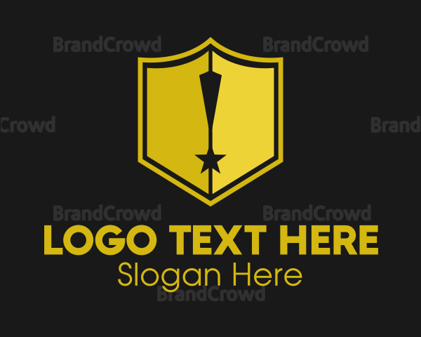 Shield Exclamation Star Logo