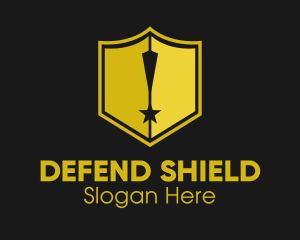 Defend - Shield Exclamation Star logo design