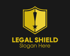 Shield Exclamation Star logo design