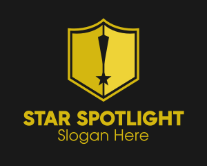 Shield Exclamation Star logo design