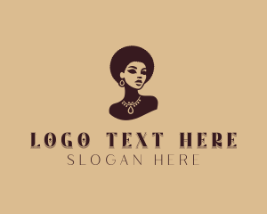 Afro - Curly Woman Stylist logo design