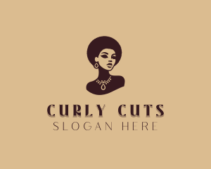 Curly - Curly Woman Stylist logo design