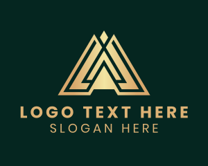 Wealth - Gold Investor Letter A logo design