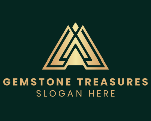 Gold Investor Letter A logo design